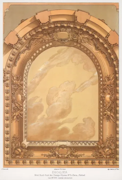 Framed Print : Architectural detail, 19th century. Artist: F Durin Framed Print : Architectural detail, 19th century. Artist: F Durin
