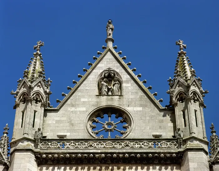 Framed Print : Architectural detail, top of the main facade, Saint Mary's CathedralLeon, Castile and Leon (2002). Creator: LTL Framed Print : Architectural detail, top of the main facade, Saint Mary's CathedralLeon, Castile and Leon (2002). Creator: LTL