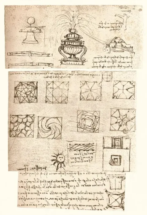 Framed Print : Three architectural drawings, c1472-c1519 (1883). Artist: Leonardo da Vinci Framed Print : Three architectural drawings, c1472-c1519 (1883). Artist: Leonardo da Vinci