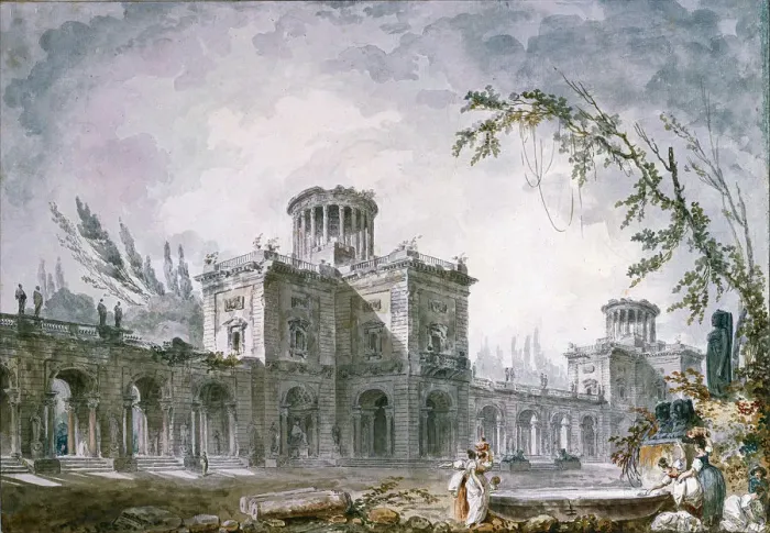 Framed Print : Architectural Fantasy, 1760. Artist: Robert, Hubert (1733-1808) Framed Print : Architectural Fantasy, 1760. Artist: Robert, Hubert (1733-1808)