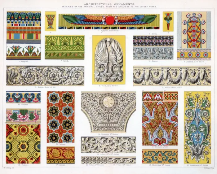 Framed Print : Architectural ornaments, c19th century Framed Print : Architectural ornaments, c19th century