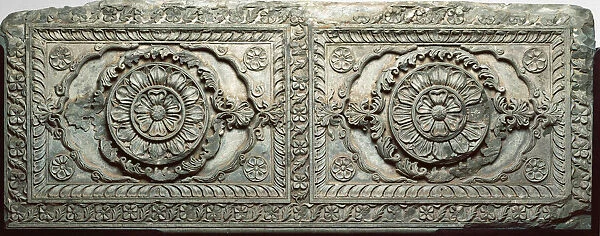 Architectural relief panel with floral design, , 18th century. Creator: Unknown