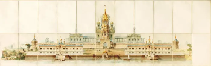 Framed Print : Architectural study for a Russian monastery Framed Print : Architectural study for a Russian monastery