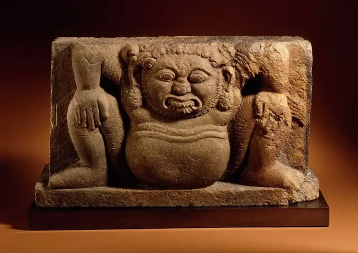 Framed Print : Architectural Support with Squatting Dwarf, 11th century. Creator: Unknown Framed Print : Architectural Support with Squatting Dwarf, 11th century. Creator: Unknown