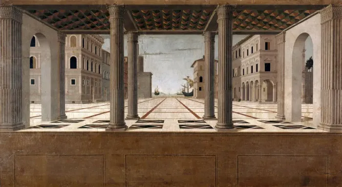 Framed Print : Architectural Veduta, c. 1490. Artist: Giorgio Martini, Francesco di (1439-1501) Framed Print : Architectural Veduta, c. 1490. Artist: Giorgio Martini, Francesco di (1439-1501)