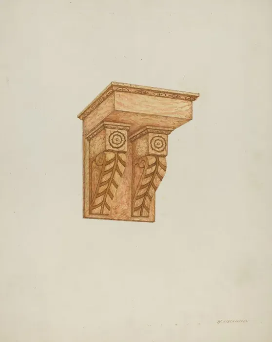 Framed Print : Architectural Detail (Wall Brackets), 1935 / 1942. Creator: William Kieckhofel Framed Print : Architectural Detail (Wall Brackets), 1935 / 1942. Creator: William Kieckhofel
