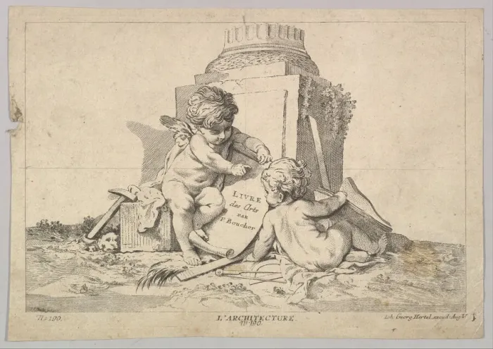 Framed Print : Architecture, 18th century. Creator: Johann Georg Hertel Framed Print : Architecture, 18th century. Creator: Johann Georg Hertel