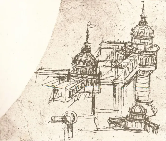 Framed Print : Architecture for castles, c1472-c1519 (1883). Artist: Leonardo da Vinci Framed Print : Architecture for castles, c1472-c1519 (1883). Artist: Leonardo da Vinci