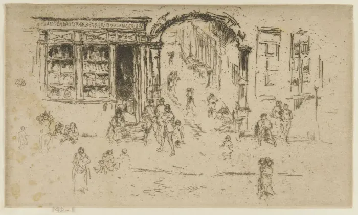Framed Print : Archway, Brussels, 1887. Creator: James Abbott McNeill Whistler Framed Print : Archway, Brussels, 1887. Creator: James Abbott McNeill Whistler