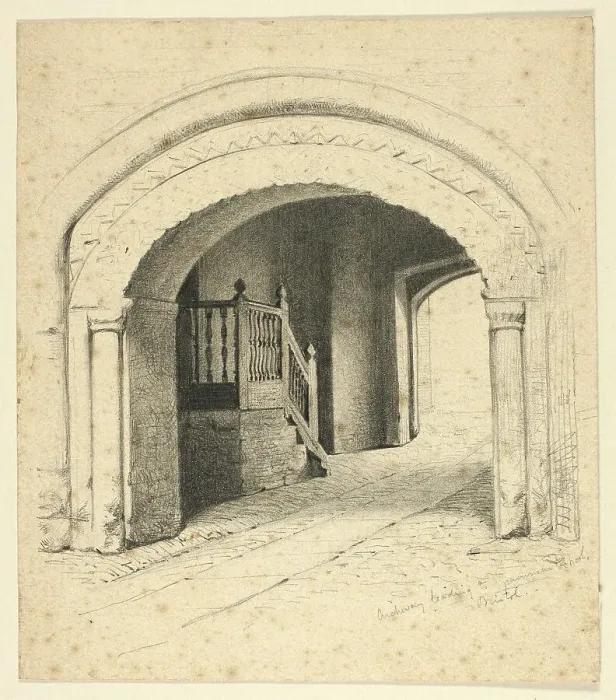 Framed Print : Archway Leading to Grammar School, Bristol, n.d. Creator: Henry Stacy Marks Framed Print : Archway Leading to Grammar School, Bristol, n.d. Creator: Henry Stacy Marks