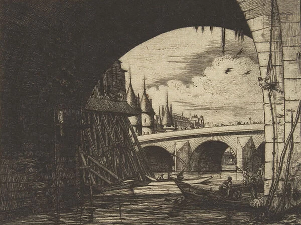 Archway, Pont Notre-Dame, Paris, 1853. Creator: Charles Meryon