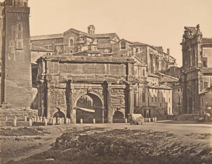 Framed Print : Arco di Settimio Severo, 1848-52. Creator: Eugene Constant Framed Print : Arco di Settimio Severo, 1848-52. Creator: Eugene Constant