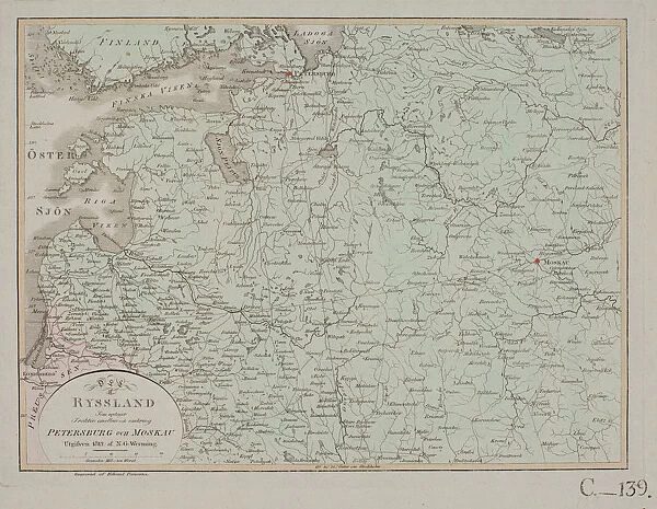 The area between Petersburg and Moscow in Russia, 1812