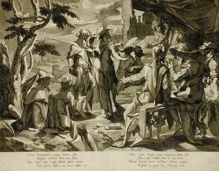 Framed Print : The Areopagite Judges of Athens, 1605. Creator: Willem van Swanenburg Framed Print : The Areopagite Judges of Athens, 1605. Creator: Willem van Swanenburg