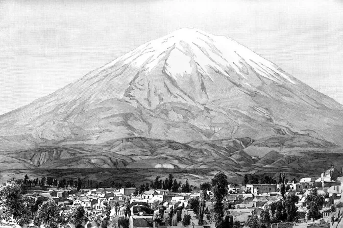 Framed Print : Arequipa and Mount Misti, Peru, 1895 Framed Print : Arequipa and Mount Misti, Peru, 1895