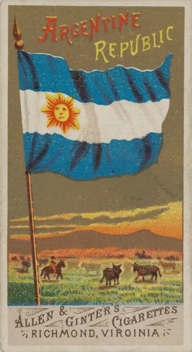 Framed Print : Argentine Republic, from Flags of All Nations, Series 1 (N9) for Allen & Framed Print : Argentine Republic, from Flags of All Nations, Series 1 (N9) for Allen &