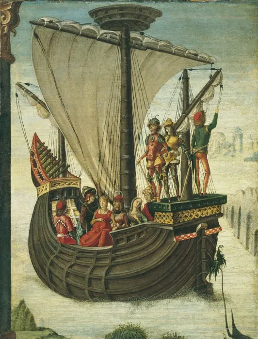 Framed Print : The Argonauts leaving Colchis. Artist: De Roberti, Ercole (c. 1450-1496) Framed Print : The Argonauts leaving Colchis. Artist: De Roberti, Ercole (c. 1450-1496)
