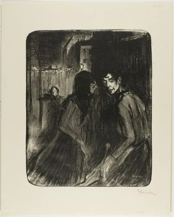 Framed Print : Arguing Prostitutes, 1895. Creator: Theophile Alexandre Steinlen Framed Print : Arguing Prostitutes, 1895. Creator: Theophile Alexandre Steinlen