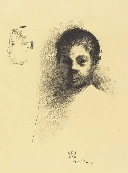 Framed Print : Ari, 1898. Creator: Odilon Redon Framed Print : Ari, 1898. Creator: Odilon Redon