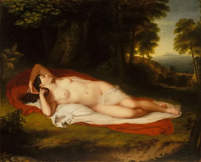 Framed Print : Ariadne, ca. 1831-35. Creator: Asher Brown Durand Framed Print : Ariadne, ca. 1831-35. Creator: Asher Brown Durand