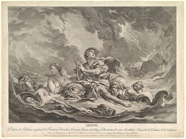 Arion, 1763-66. Creators: Augustin de Saint-Aubin, Jacques Jean Pasquier