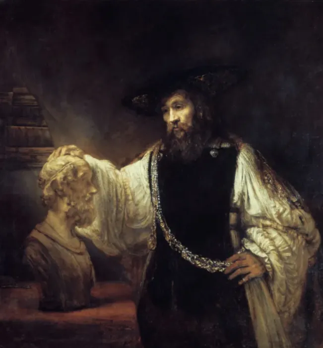 Framed Print : Aristotle Before the Bust of Homer, 1653. Artist: Rembrandt Harmensz van Rijn Framed Print : Aristotle Before the Bust of Homer, 1653. Artist: Rembrandt Harmensz van Rijn