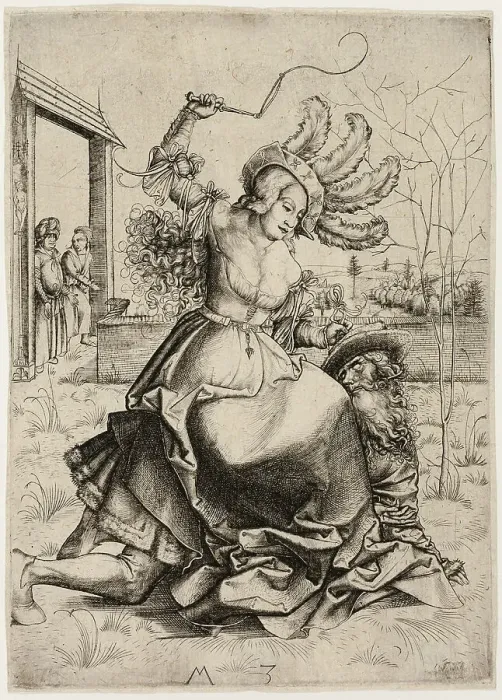 Framed Print : Aristotle and Phyllis, c. 1500. Creator: Master MZ Framed Print : Aristotle and Phyllis, c. 1500. Creator: Master MZ