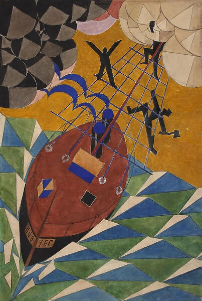 The Ark. Stage design for the theate play Mystery-Bouffe by Vladimir Mayakovsky, 1919