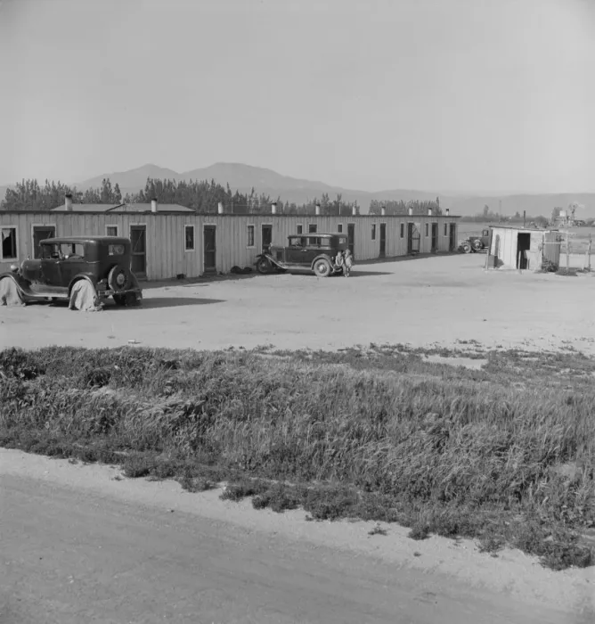 Framed Print : Arkansawyers auto camp... with Arkansas migrants, Greenfield, Salinas Valley, CA, 1939. Creator: Dorothea Lange Framed Print : Arkansawyers auto camp... with Arkansas migrants, Greenfield, Salinas Valley, CA, 1939. Creator: Dorothea Lange