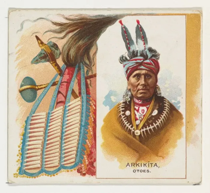 Framed Print : Arkikita, Otoes, from the American Indian Chiefs series (N36) for Allen & Framed Print : Arkikita, Otoes, from the American Indian Chiefs series (N36) for Allen &