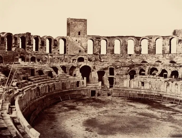 Framed Print : Arles, Amphitheatre, 1860 or earlier. Creator: Edouard Baldus Framed Print : Arles, Amphitheatre, 1860 or earlier. Creator: Edouard Baldus