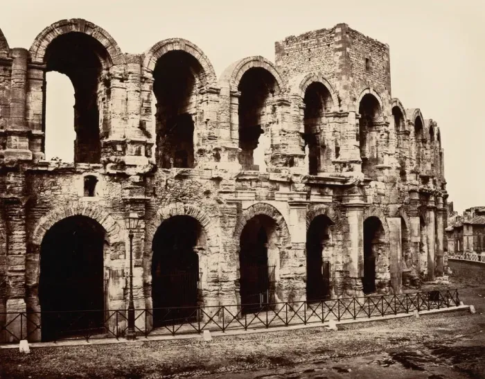 Framed Print : Arles, Amphitheatre, before June 1, 1860. Creator: Edouard Baldus Framed Print : Arles, Amphitheatre, before June 1, 1860. Creator: Edouard Baldus