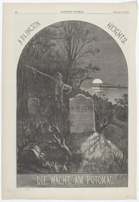 Framed Print : Arlington Heights. Die Wacht. Am Potomac. 1871. Creator: Thomas Nast Framed Print : Arlington Heights. Die Wacht. Am Potomac. 1871. Creator: Thomas Nast