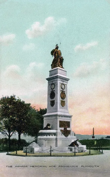 Framed Print : The Armada Memorial, Hoe Promenade, Plymouth, Devon, early 20th century Framed Print : The Armada Memorial, Hoe Promenade, Plymouth, Devon, early 20th century