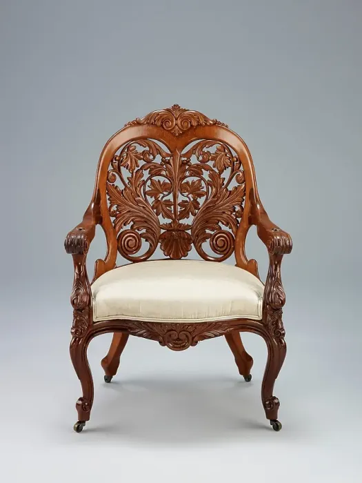 Framed Print : Armchair, about 1850-1860. Creator: Unknown Framed Print : Armchair, about 1850-1860. Creator: Unknown
