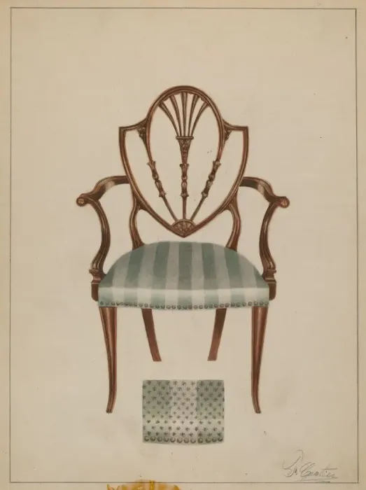 Framed Print : Armchair, 1935 / 1942. Creator: Ferdinand Cartier Framed Print : Armchair, 1935 / 1942. Creator: Ferdinand Cartier