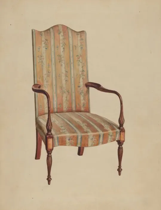 Framed Print : Armchair, 1936. Creator: Elizabeth Curtis Framed Print : Armchair, 1936. Creator: Elizabeth Curtis