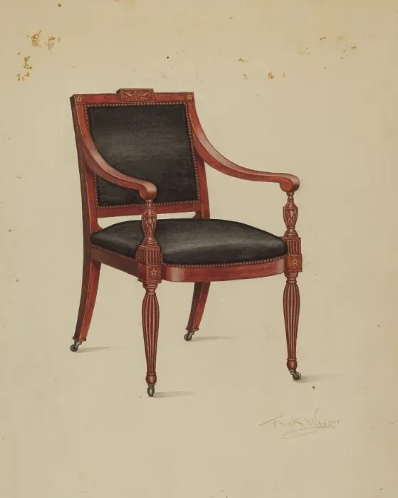 Framed Print : Armchair, 1936. Creator: Frank Wenger Framed Print : Armchair, 1936. Creator: Frank Wenger