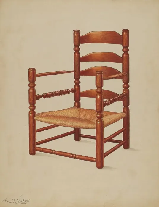 Framed Print : Armchair, 1937. Creator: Frank Wenger Framed Print : Armchair, 1937. Creator: Frank Wenger