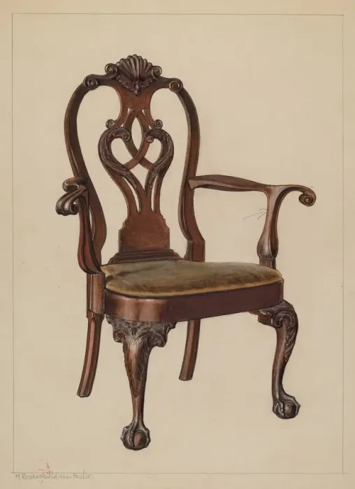 Framed Print : Armchair, 1937. Creator: M. Rosenshield-von-Paulin Framed Print : Armchair, 1937. Creator: M. Rosenshield-von-Paulin
