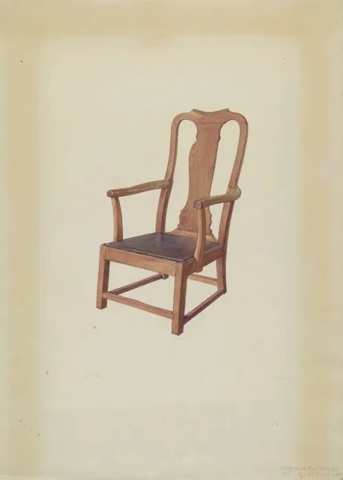 Framed Print : Armchair, 1939. Creator: Virginia Kennady Framed Print : Armchair, 1939. Creator: Virginia Kennady