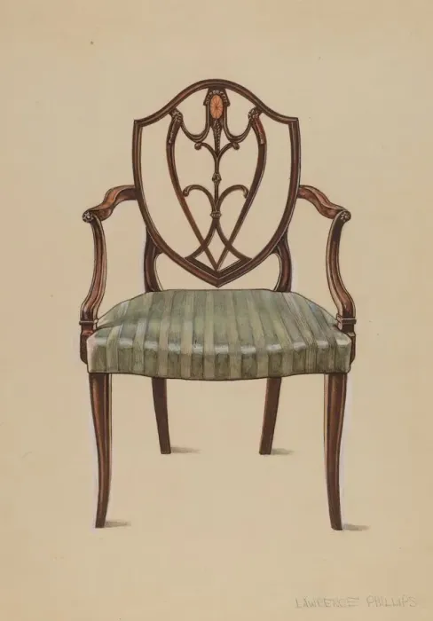 Framed Print : Armchair, c. 1936. Creator: Lawrence Phillips Framed Print : Armchair, c. 1936. Creator: Lawrence Phillips
