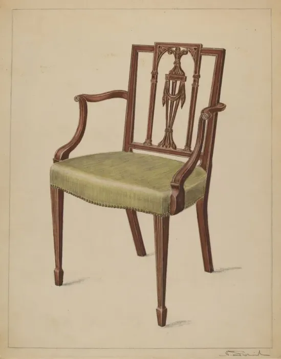 Framed Print : Armchair, c. 1936. Creator: Nicholas Gorid Framed Print : Armchair, c. 1936. Creator: Nicholas Gorid