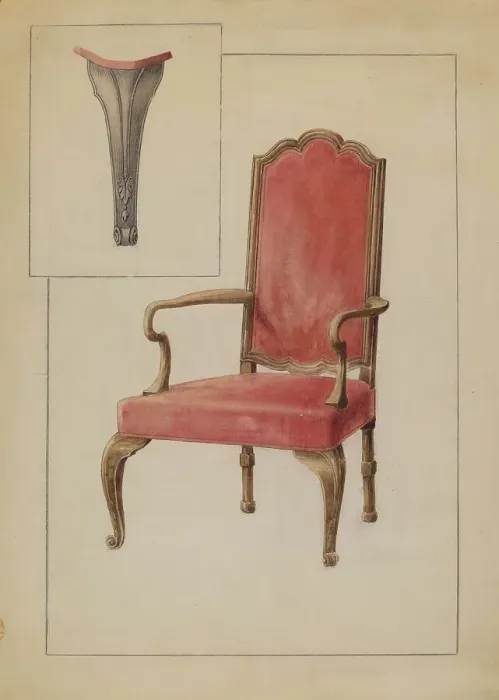 Framed Print : Armchair, c. 1936. Creator: Simon Weiss Framed Print : Armchair, c. 1936. Creator: Simon Weiss