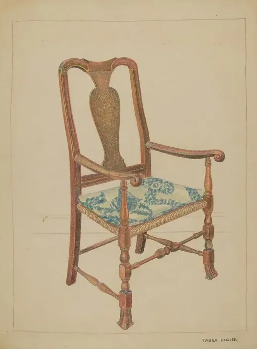 Framed Print : Armchair, c. 1936. Creator: Tabea Hosier Framed Print : Armchair, c. 1936. Creator: Tabea Hosier
