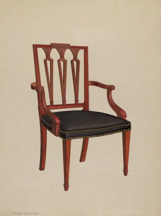 Framed Print : Armchair, c. 1937. Creator: Arthur Johnson Framed Print : Armchair, c. 1937. Creator: Arthur Johnson