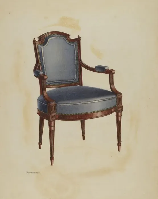 Framed Print : Armchair, c. 1938. Creator: Ernest Busenbark Framed Print : Armchair, c. 1938. Creator: Ernest Busenbark