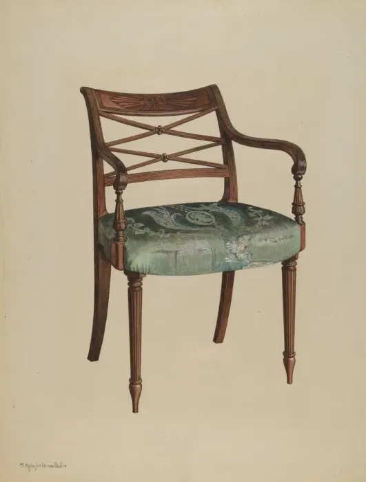 Framed Print : Armchair, c. 1939. Creator: M. Rosenshield-von-Paulin Framed Print : Armchair, c. 1939. Creator: M. Rosenshield-von-Paulin