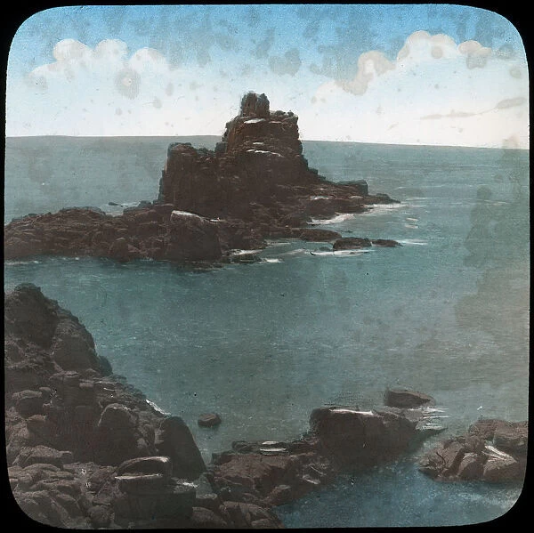 Armed Knights Rock, Lands End, Cornwall, late 19th or early 20th century. Artist: Church Army Lantern Department