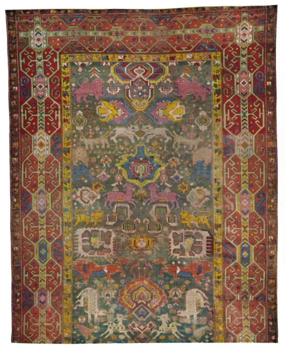 Framed Print : Armenian Kouba Carpet (portion), c19th century, (1928) Framed Print : Armenian Kouba Carpet (portion), c19th century, (1928)